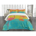 thumbnail image 3 of Ambesonne Flamingo Quilted Bedspread Set 3 Pcs, Retro Vintage Flamingo, King Size, Multicolor, 3 of 5