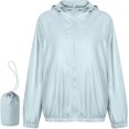 thumbnail image 2 of PITINAN Chaqueta de lluvia para mujer, ligera, impermeable, cortavientos, con capucha, abrigos de lluvia para mujer al aire libre con bolsillos, 2 of 4
