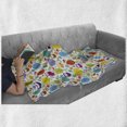 thumbnail image 6 of Cartoon Soft Flannel Fleece Throw Blanket, Colorful Forest with Owls Trees Leafs Mushrooms and Flowers Drawing Style, Cozy Plush for Indoor and Outdoor Use, 60" x 80", Multicolor, by Ambesonne, 6 of 6