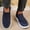 Blue, variant on Men's Slip-On Breathable Mesh Walking Shoes, Round Toe Elastic Side Gore Casual Footwear, Four Neutral Tone Non-Slip Light Daily Loafers(Blue,9)