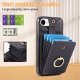 thumbnail image 6 of Compatible with iPhone 16e/SE 2025/SE 4 Wallet Phone Case Screen Protector Ring Crossbody Strap Stand Credit Card Holder RFID Cell Cover for i Phone16e i16e 16 e SE4 4th Generation Women Girls Black, 6 of 9