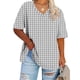 thumbnail image 2 of Camisetas de Cuello en V Mujeres de Manga Corta Sobredimensionada Impresa Camiseta Interior de Verano, Top Deportivo para el Uso Casual, 2 of 4