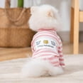 thumbnail image 2 of dgysar Pet Pajamas, Spring/Summer Thin Striped Clothes, Small Dog Pet Clothing for Small Dogs Male Female Fall Pullover Puppy Clothes Soft Puppy Vest Pink M, 2 of 3