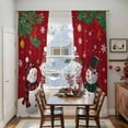 thumbnail image 5 of Christmas Snowman Sheer Curtains 84 Inches Long, Red Xmas Pine Branch Snowflake Red Birds Light Filtering Window Curtains for Living Room, Rod Pocket Voile Sheer Curtain Drapes, 52"Wx84"L, 2 Panels, 5 of 9