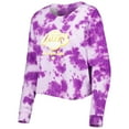 thumbnail image 2 of Women's New Era Purple Los Angeles Lakers Tie Dye Cropped Long Sleeve T-Shirt, 2 of 3