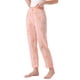 thumbnail image 4 of Pantalones de pijama de algodón a cuadros para mujer con cintura elástica y bolsillo, pantalones de lounge largos M en rosa, 4 of 6