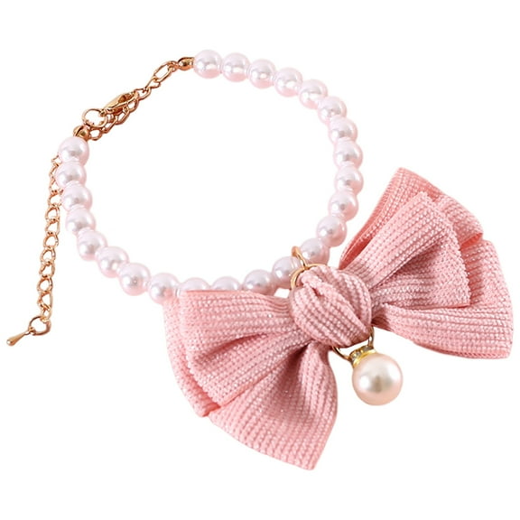 Supvox Luxury Dog Collar Adjustable Velvet Pink for Pet 1Pack