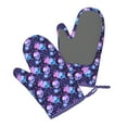 thumbnail image 5 of Hirioo Skull starry sky flower leaf for Silicone Oven Mitts for BBQ, Baking, Cooking, Set of 2, Heat Resistant 260℃, Non-Slip Kitchen Essentials, 5 of 6