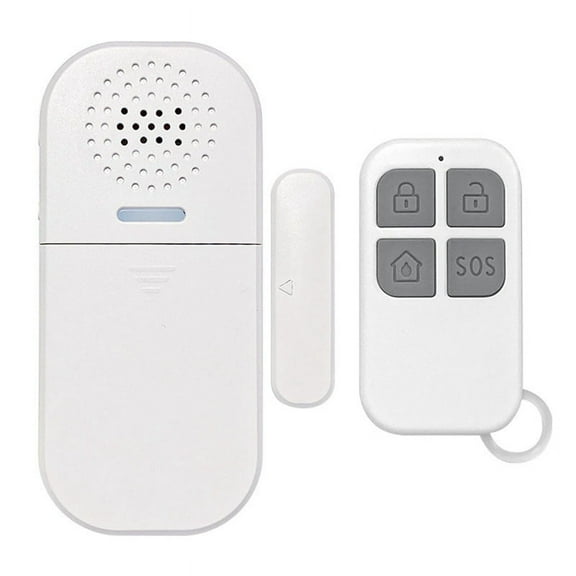 Tuya Wireless Smart 130Db Door Window Sensor System Remote Control Operation Safe Burglar Alarm for Home Door Window,1 x siren 1 x remote control 1 x sticker 2 x AAA batteries,White