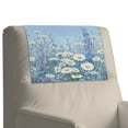 thumbnail image 4 of SCRAWLGOD Daisy Lavender Print Blue 1 Piece Sofa Headrest Protector PU Leather Headrest Cover for Recline Non Slip Chair Head Rest Covers for Living Room,Office Chair,17x27in, 4 of 7