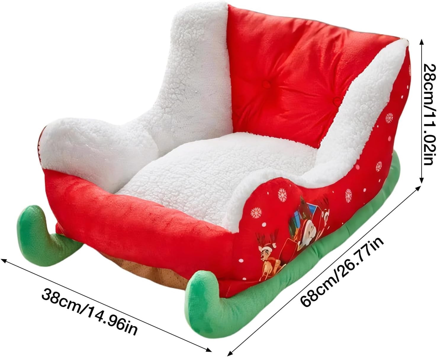 Jubipavy Pet Bed Bed For Cats Christmas Sleigh Dog Bed Festive Cozy Insulated Nests For Winter Holiday Puppy Animals Calming Sleeping Cats Cold Weather Nights Cozy Indoor