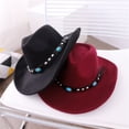 thumbnail image 5 of Visland Men & Women's Woolen Cowboy Cowgirl Hat Western Outback w/Wide Brim, 5 of 8