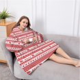 thumbnail image 5 of Oversized Wearable Blanket Hoodie,Red Christmas Striped Pattern (2) Sherpa Blanket Hoodie with Super Pockets,Super Warm Fuzzy Pullover for Women & Men, 5 of 6