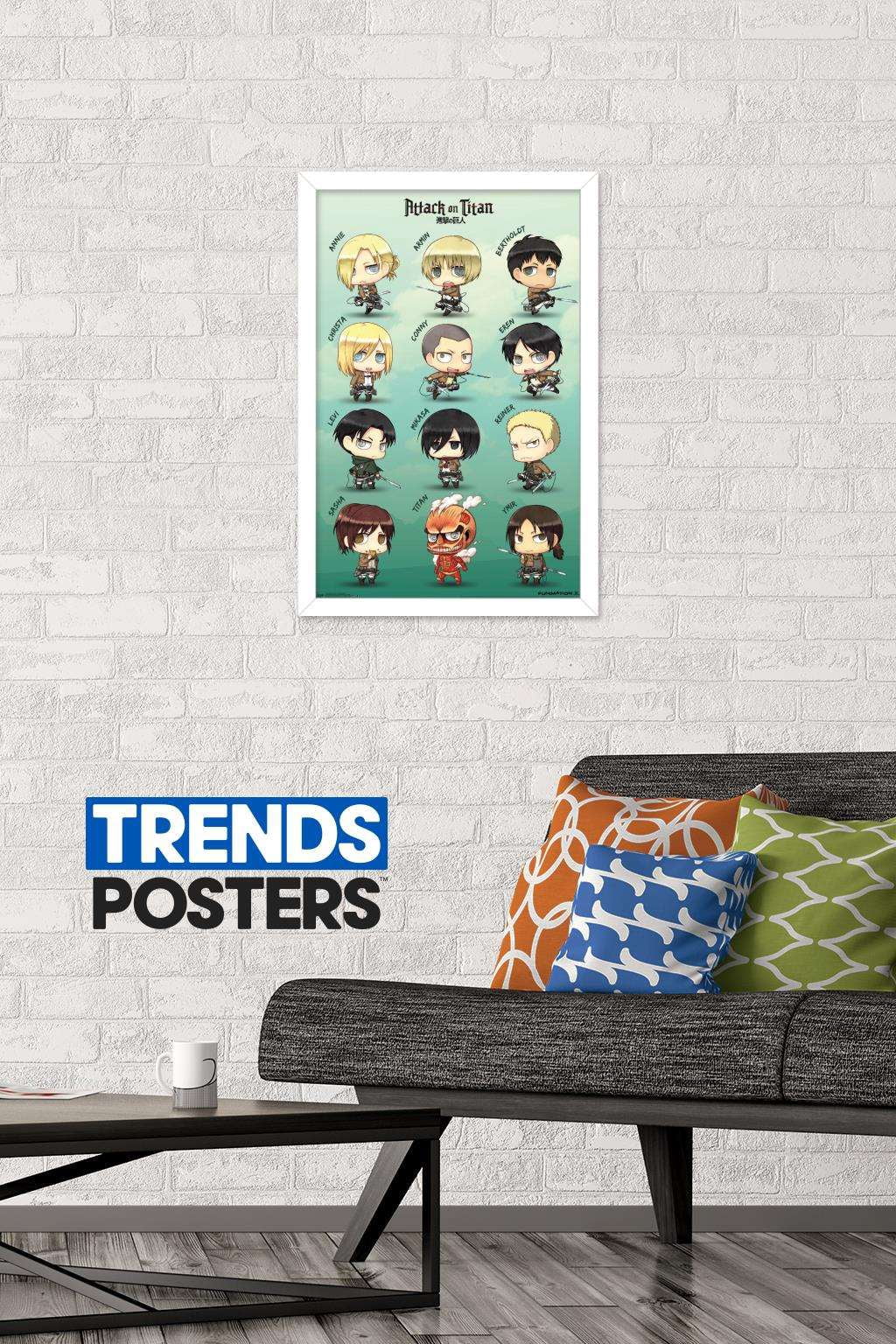 Attack on Titan - Chibi Characters Wall Poster, 14.725" x 22.375", Framed
