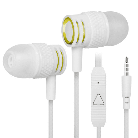 UrbanX R2 Wired in-Ear Headphones with Mic For MediaPad M2 10.0 with Tangle-Free Cord, Noise Isolating Earphones, Deep Bass, In Ear Bud Silicone Tips
