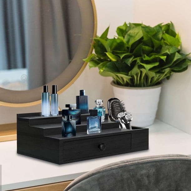 Organizador de mostrador para hombre, estante de exhibición decorativo y versátil, soporte para perfumes, soporte para maquillaje, relojes y tocador.