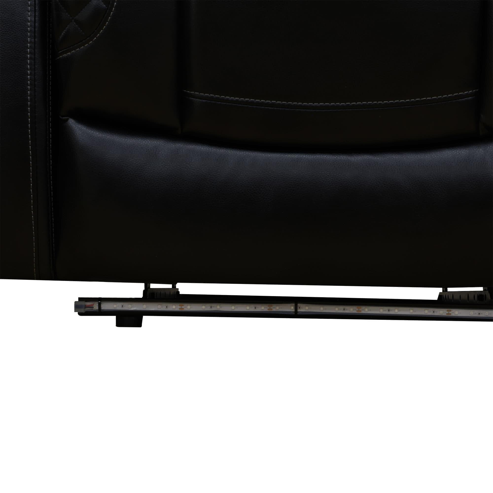 MAYEERTY Power Recliner Chair, Electric Breathable Leather Reclining Chair with USB Charging, Adjustable Backrest for Living Room, Black