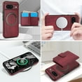 thumbnail image 4 of for Google Pixel 8 Case, Compatible with MagSafe, Detachable Magnetic Wallet Case with PU Leather Kickstand Card Slots Shockproof Protection 2 In 1 Case for Google Pixel 8, Winered, 4 of 5