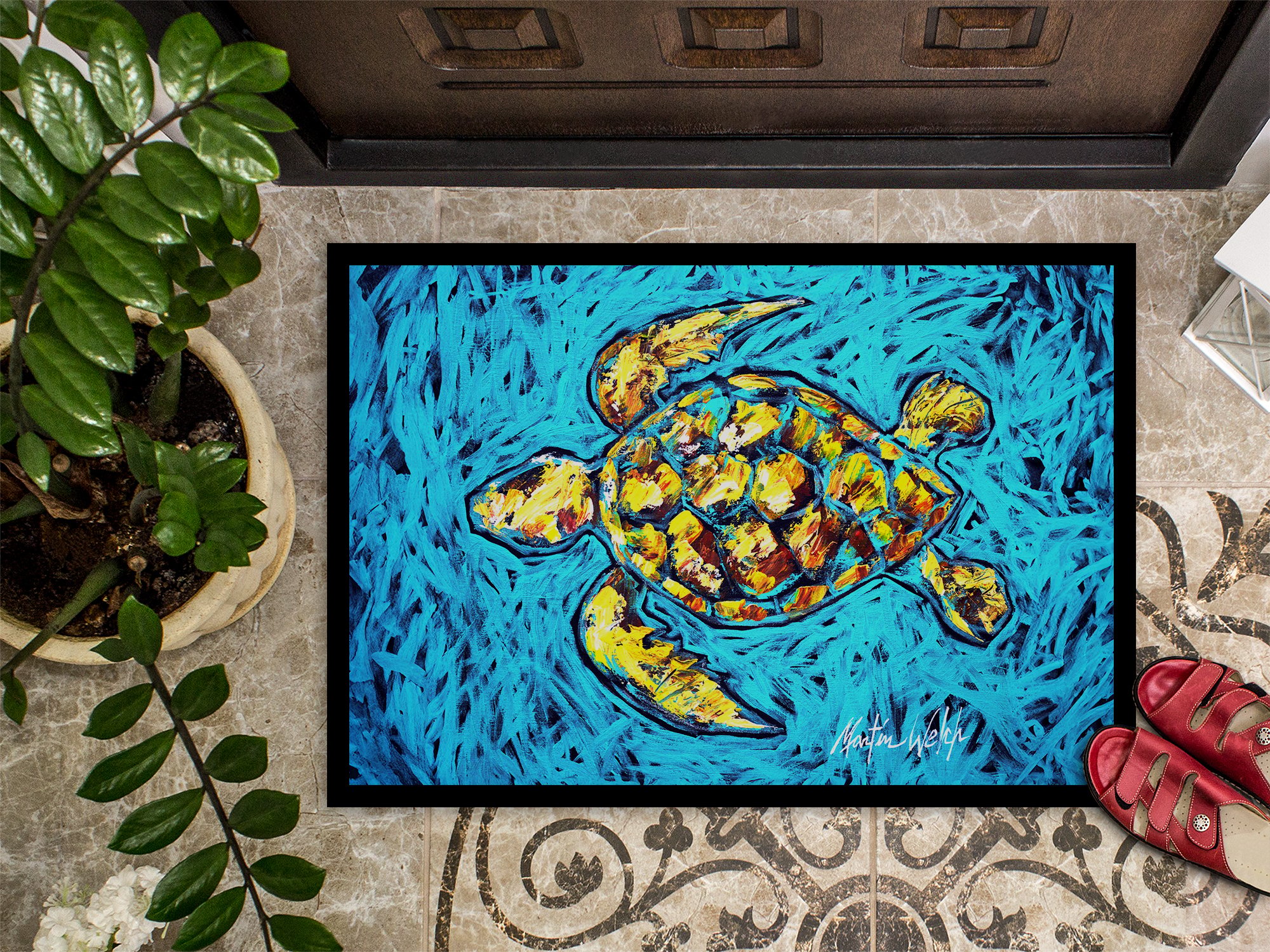 Carolines Treasures MW2147MAT 18 x 27 in. Turtle Drive Doormat