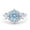 Aquamarine, variant on Co. Art Deco Round Engagement Ring Simulated Aquamarine 925 Sterling Silver