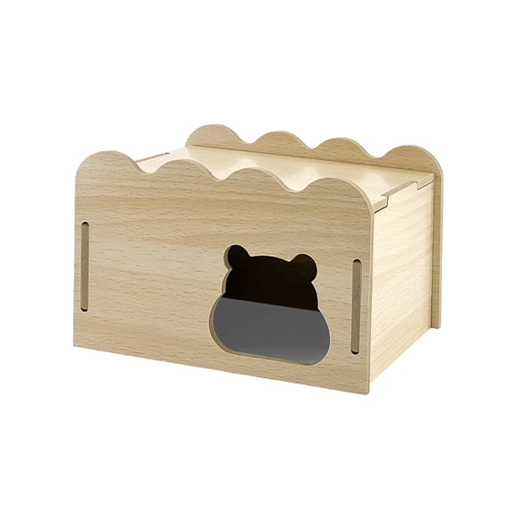 TOOYFUL Hamster Hide Cage Decor with Window Gerbils Guinea Pig Dwarf Hamsters Hamster Wooden House Hideout Climbing Toys Running Toy