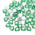 thumbnail image 1 of 60 Pcs Acrylic Heart Rhinestone 12mm Flat Back Plastic Gems Jewelry Stickers for Craft Bead, Dark Green, 1 of 2