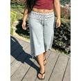 thumbnail image 4 of LMLYSoH Women's Fold Over Capri Pants Summer Casual Plus Size Crop Leggings Stylish Cropped Trousers with Dot Print Waistband, 4 of 8