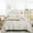 Beige, variant on Full Size Comforter White Modern 3PCS Microfiber Full Size Comforter Sets for All Season Comforter for Men, Women and Girls Soft Lightweight Bed Comforter Set