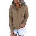 thumbnail image 2 of Brown Sweaters for Women's Fashion Top Shirt Hooded Long Sleeve Casual Sweatshirt Pullover Sweatshirt with Pocket Womens Fall Fashion 2025, 2 of 5