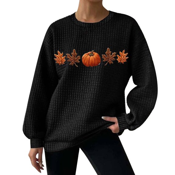 XVJRHAK Graphic Sweatshirts Women's Long Sleeved Plaid Pocket Casual Hoodie without Hat (Black,M)