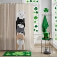 thumbnail image 5 of Shower Curtain, Japanese Cute Aquatian Dogs Waterproof Shower Curtain Set with Hooks for Bathroom Showers,Stalls and Bathtubs,36x72In Brown Striped, 5 of 9