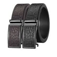 thumbnail image 2 of Belt men's leather high-end alligator pattern first layer cowhide belt men's business toothless automatic buckle high-end belt, 2 of 6