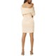thumbnail image 3 of Vestido de suéter elegante de manga larga para mujer Inspire Chic, off shoulder, mini vestido bodycon, color beige, primavera y otoño, 3 of 5