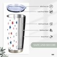 thumbnail image 4 of 20oz Red White Blue Stars Pattern Stainless Steel Tumbler， Tumbler with Lid Double Wall Vacuum Insulated Travel Mug, 4 of 9