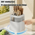 thumbnail image 4 of SPOORYYO Rotating Kitchen Utensil Holder, Drainage Multi-Tool Rack for Knives Spoons Chopsticks, Compact Countertop Organizer Cylinder, 4 of 6
