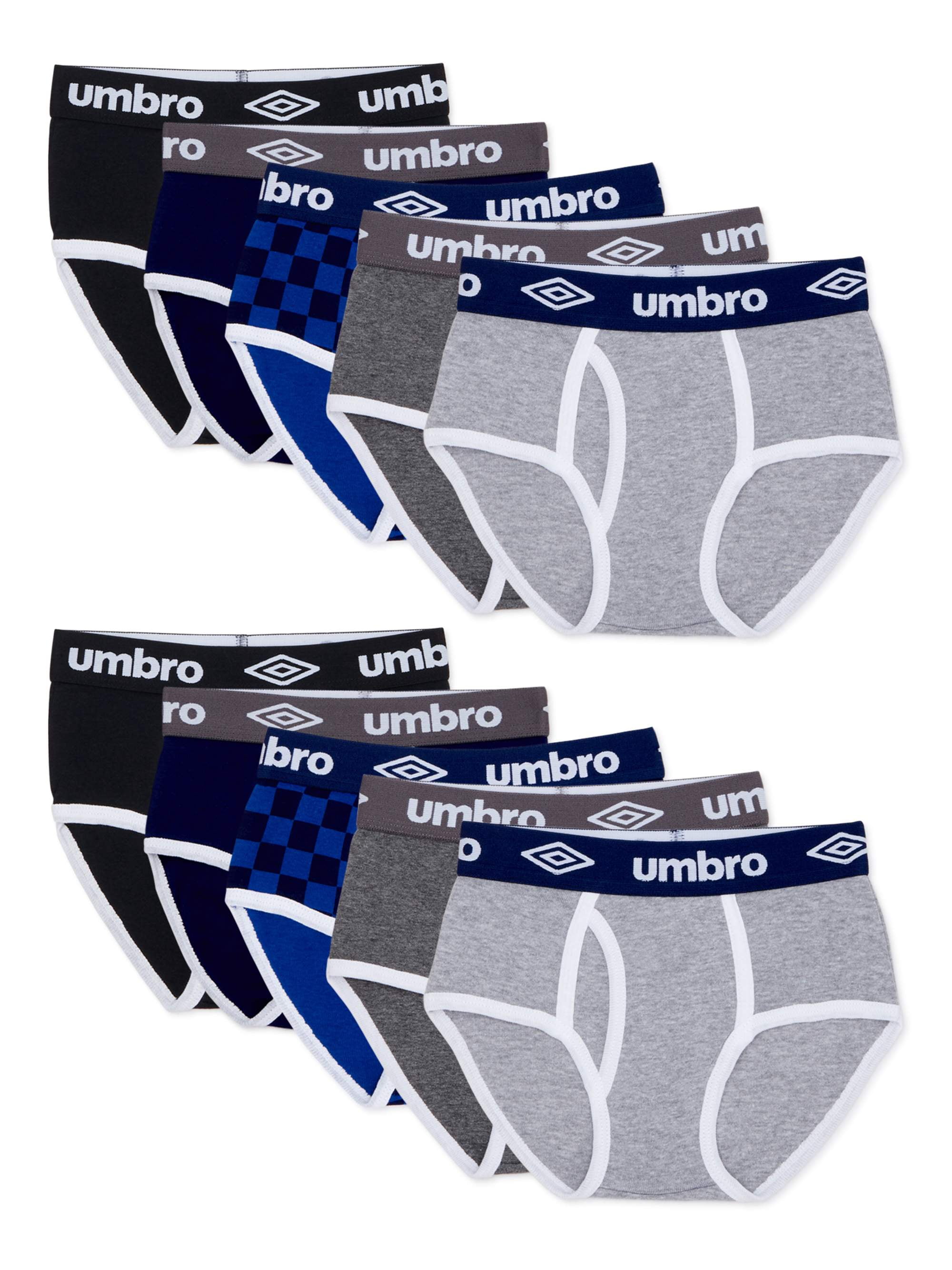 Umbro - Umbro Boys Underwear, 10 Pack Cotton Briefs Sizes 4-16