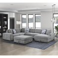 thumbnail image 5 of Lexicon Raife 5-Piece Chenille Sectional with Right Chaise and Ottoman in Gray, 5 of 5