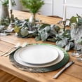 thumbnail image 2 of Dark Green Ocean Waves Round 13 Inch Placemats Set of 2, Summer Beach Coastal Abstract HeatResistant Non Slip Place Mats for Dining Table, Wipeable Braided Kitchen Table Mats for Housewarming, 2 of 9