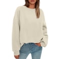 thumbnail image 2 of HAJWOH Crew Neck Sweatshirts Women Fall Oversized Crewneck Sweatshirt Vintage Fleece Pullover Loose Fit Cute Y2K Hoodie, 2 of 6