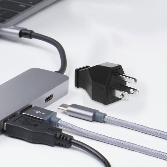 OUNONA Grounding Plug Extension Cord Repair 15A 125VAC Black Plastic Electrical Power Cable