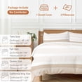thumbnail image 6 of 3 Piece Brown Stripe Duvet Cover Set Queen Size,Microfiber Comforter/Quilt Cover with Corner Ties and 2 Pillowcases,Modern Rustic Horizontal Brown Striped All Season Soft Bedding with Zipper Closure, 6 of 8