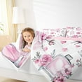 thumbnail image 4 of Manfei Chic Flower Rose Queen Comforter Set,Pink Women Perfume Bedding Sets,Happy Valentine'S Day Bedding Comforter Set For Girls Boys,Microfiber Bedroom Decor Reversible,3pcs, 4 of 8