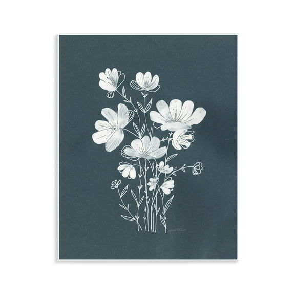Stupell Industries White Simple Florals Plants & Flowers Painting Unframed Art Print Wall Art, 11 x 14