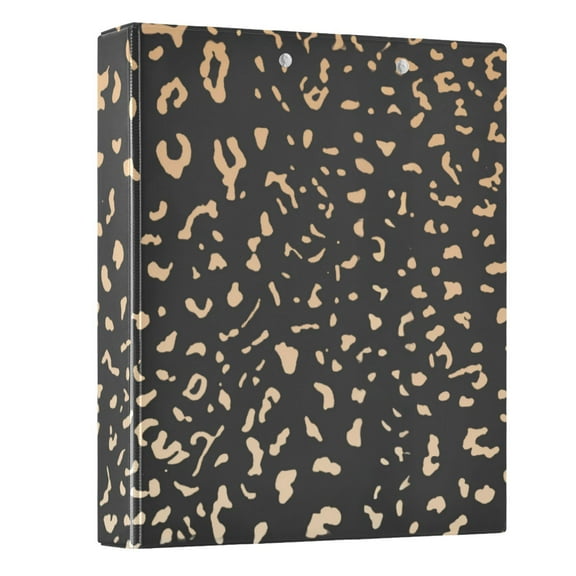 ALAZA Gold Leopard Cheetah Print 3 Ring Binder 1.5 Inch Three Ring Office Binders w/ clipboard & 3 pockets, Hold 200 Sheets, 1 pc