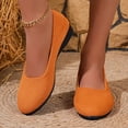 thumbnail image 5 of Wedges for Women Low Heel Women's Comfortable Closed Toe Women Dress Shoes Casual Spring Summer Round Toe Solid Color Flats Slip On Shoes, 5 of 7