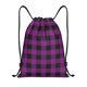 thumbnail image 1 of Fotbe Purple Black Plaid Bolsa Mochila con Cordón Estampada, Bolsa de Gimnasio Deportiva, Bolsa Cinch, Bolsa con Cordón para Hombres y Mujeres-Small, 1 of 6