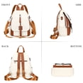 thumbnail image 5 of ALTOSY Fashion Leather Backpack Purse for Women Shoulder Bag with Flap S85 Beige/Brown, 5 of 7
