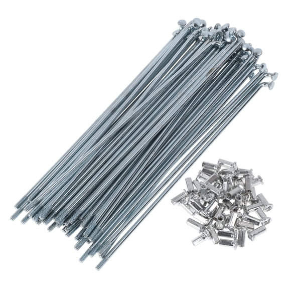 48 Set 10G Bicycle Spokes 160mm Bike Wheel Spokes Carbon Steel Galvanized Silver Tone