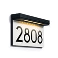 thumbnail image 1 of Address Plaques for House Solar Powered, House Number for Outside, LED Address Sign Outdoor Waterproof 3000K Warm White, 1 of 4