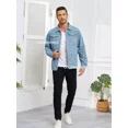 thumbnail image 2 of Chaqueta De Mezclilla Delgada Negro Slim Para Hombre, 2 of 8